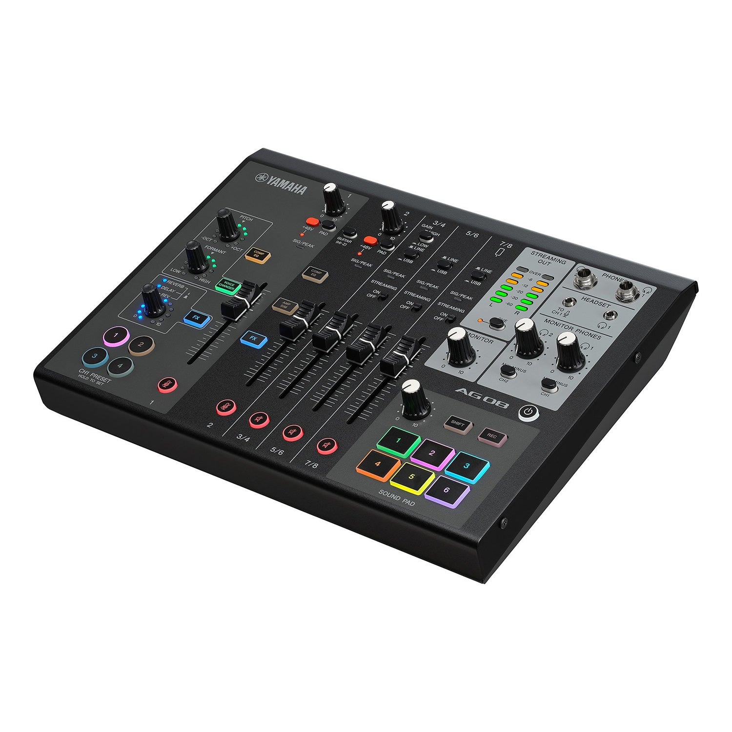 Yamaha AG08 - Live Streaming 8-Channel Mixer (Black)
