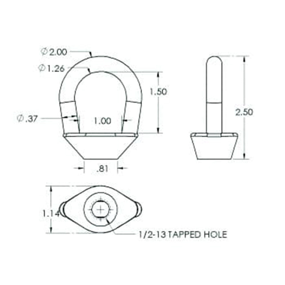 Adaptive Technologies EN-500 - Drop Forged Speaker Rigging Eyenut (1/2-13 Threaded / Black)