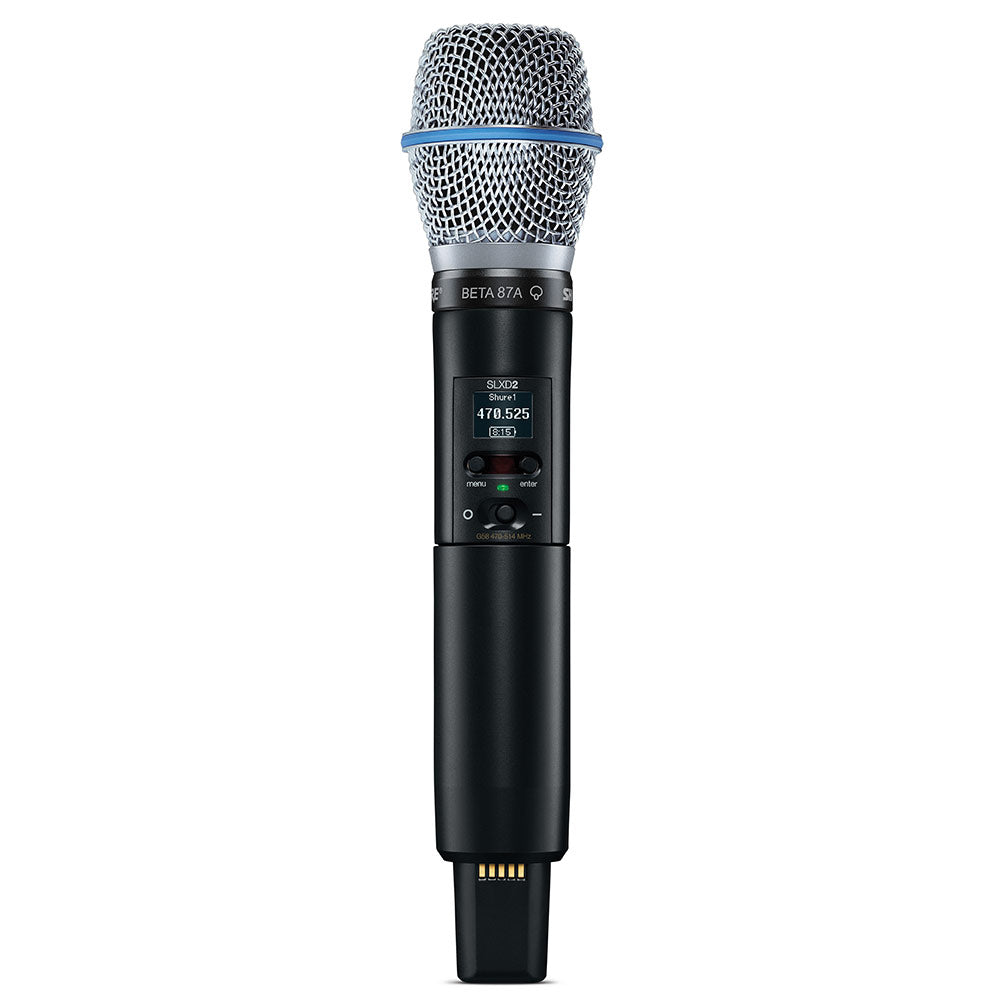 Shure SLXD2/B87A Handheld Digital Wireless Transmitter with Beta 87A (G58 Band / 470-514 MHz)