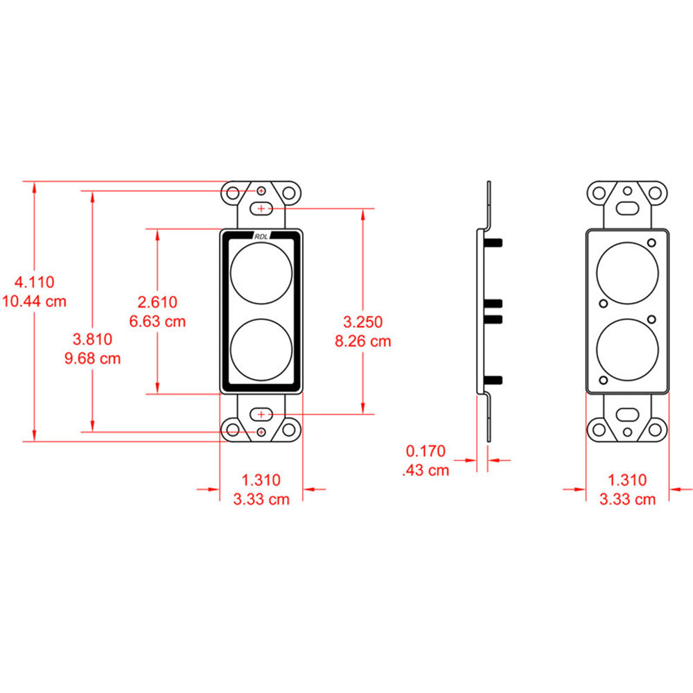 RDL D-D2 Double plate for standard and specialty connectors