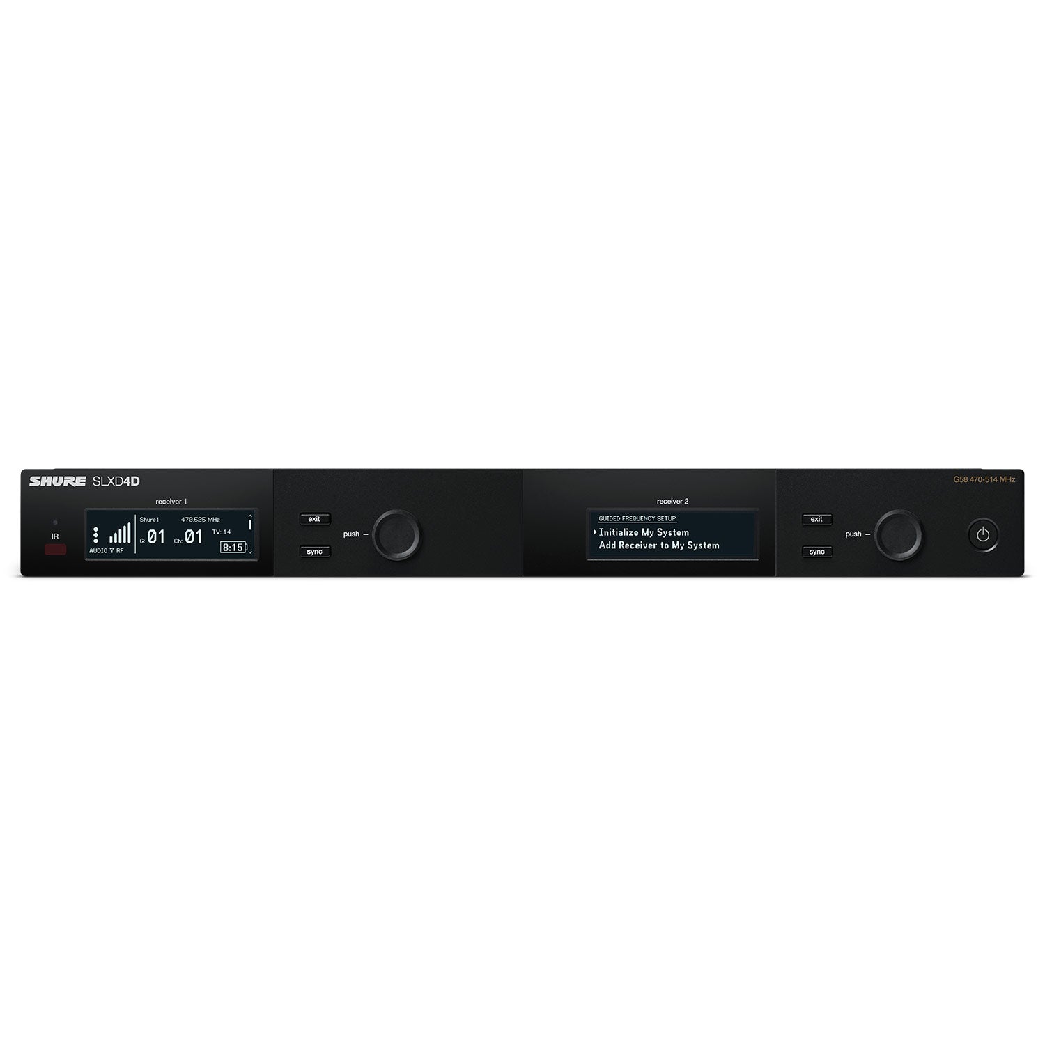 Shure SLXD4D Dual-Channel Digital Wireless Receiver (H55 Band / 514-558 MHz)