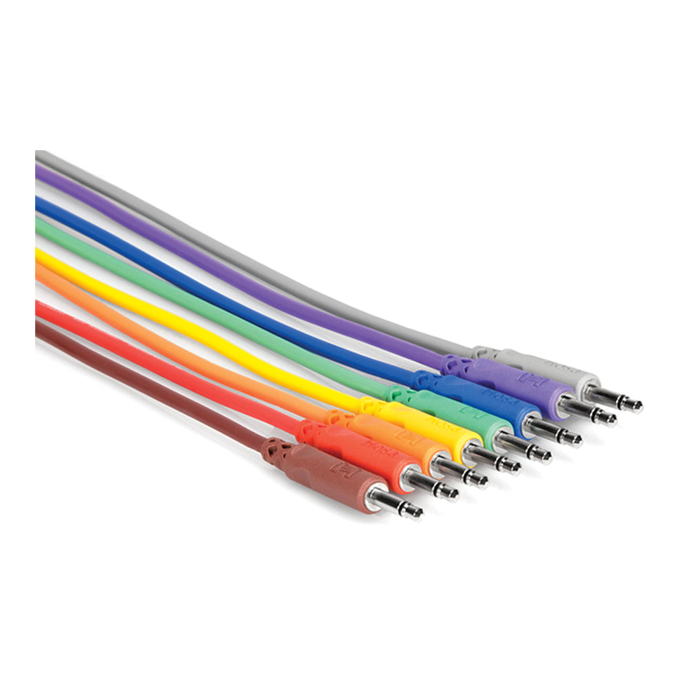Hosa CMM-890 Unbalanced 3.5mm to 3.5mm Patch Cables (3 Foot/Set of 8)