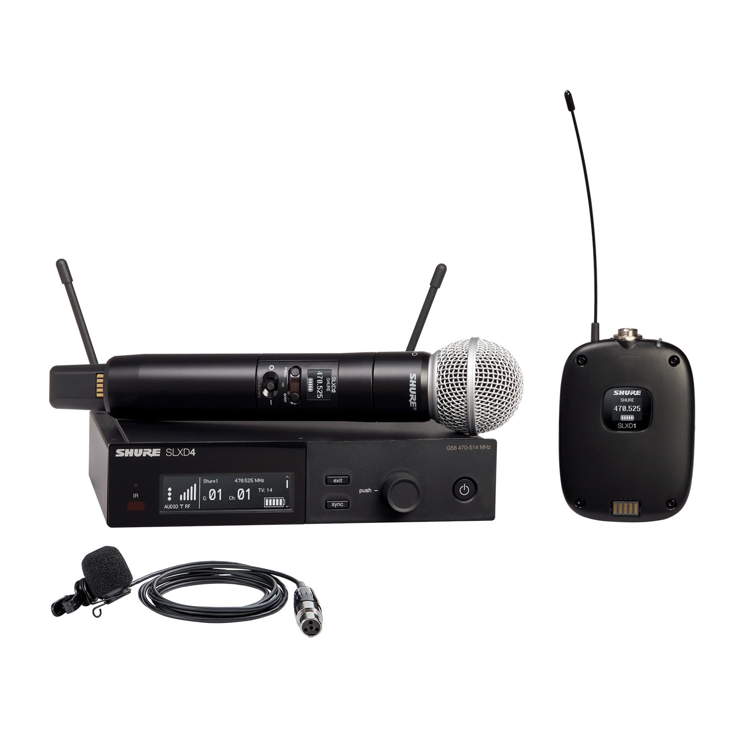 Shure SLXD124/85M - Combo Wireless System with SM58 and WL185M (J52 Band / 558-616 MHz)