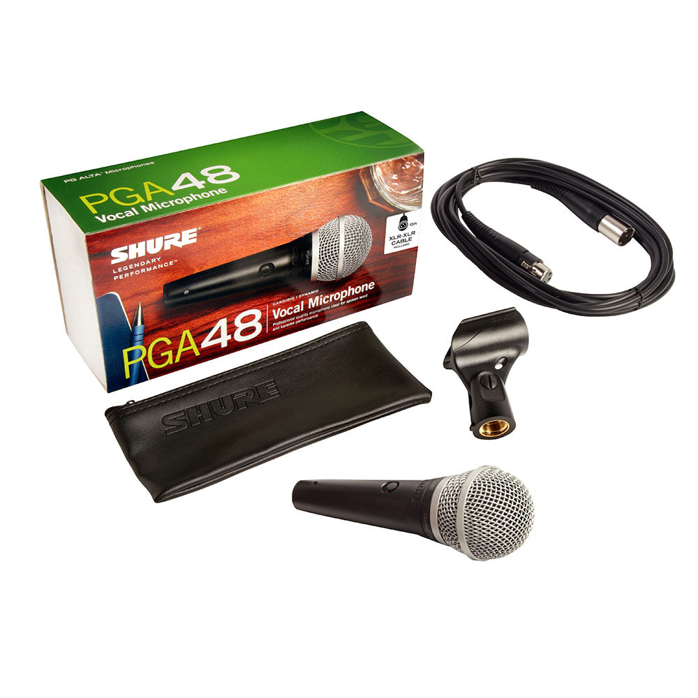 Shure PGA48-XLR Handheld Cardioid Dynamic Vocal Microphone (with XLR Cable)