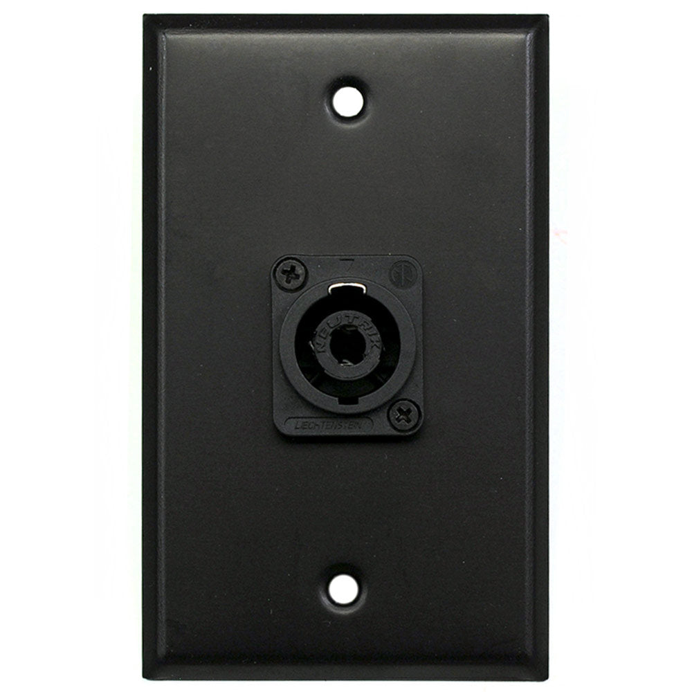 Whirlwind WP1B/1NL4 - Single-Gang Wall Plate with NL4 Connector (Black)