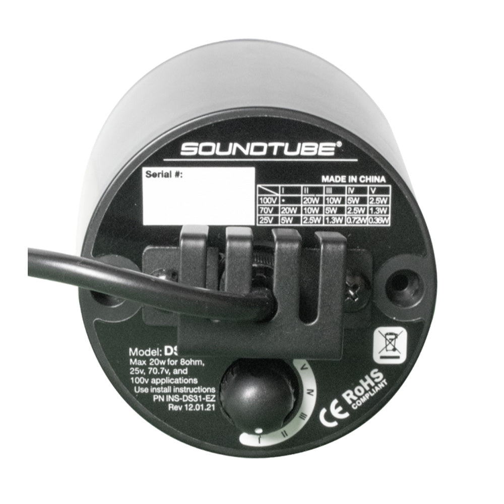 Soundtube DS31-EZ-TS-BK - Tapered Sleeve Hanging Loudspeaker (Black)