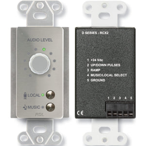 RDL DS-RCX2 Room Control for RCX-5C Room Combiner (Stainless) - Custom Engraving Option