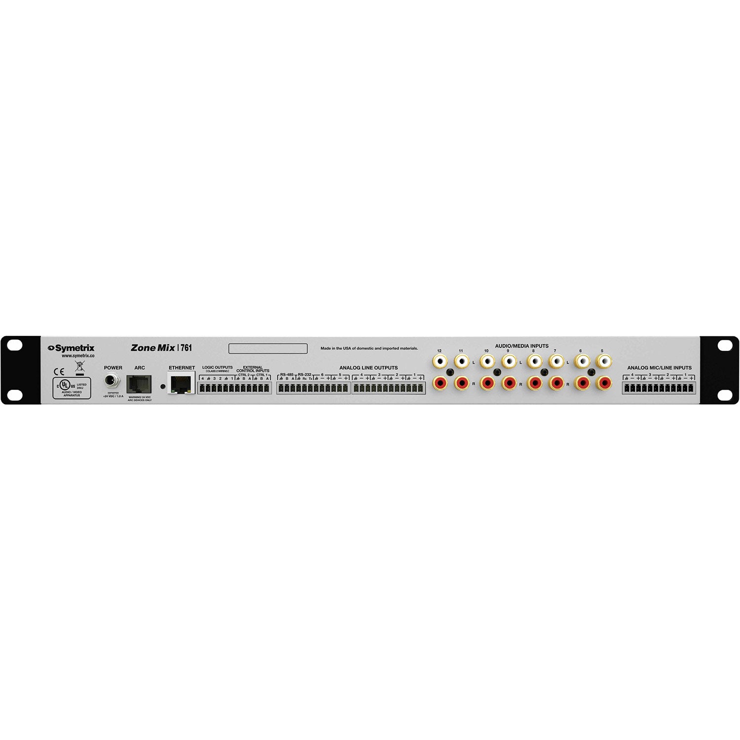 Symetrix ZoneMix 761 Integrator Series 6 Zone Mixer and Paging Station