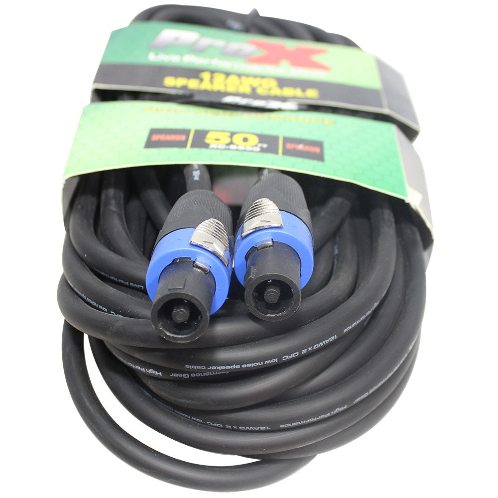 ProX XC-SS50 50 Ft. SpeakOn to SpeakOn 12AWG High Performance Speaker Cable