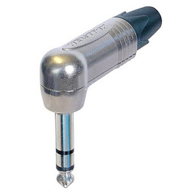 Neutrik NP3RX 1/4" TRS Right Angle Stereo Phone Connector - Nickel/Silver