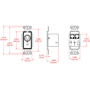 RDL D-TPR1A Active Single-Pair Receiver, Format-A, XLR mic/line output - Custom Engraving Option