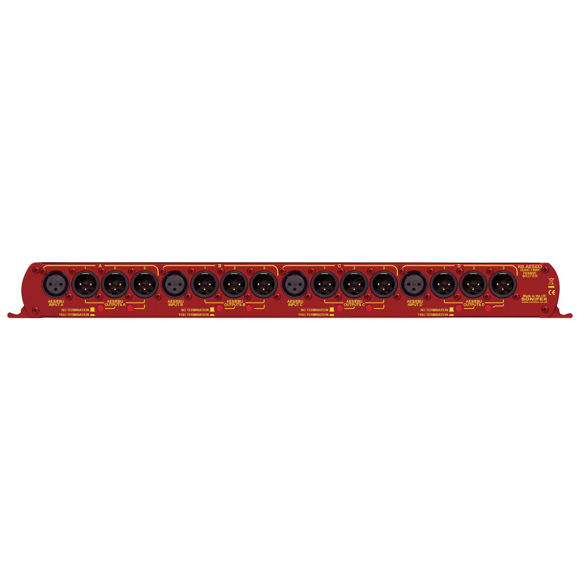 Sonifex RB-AES4X3 Quad 3 Way AES/EBU Splitter XLR Connectors