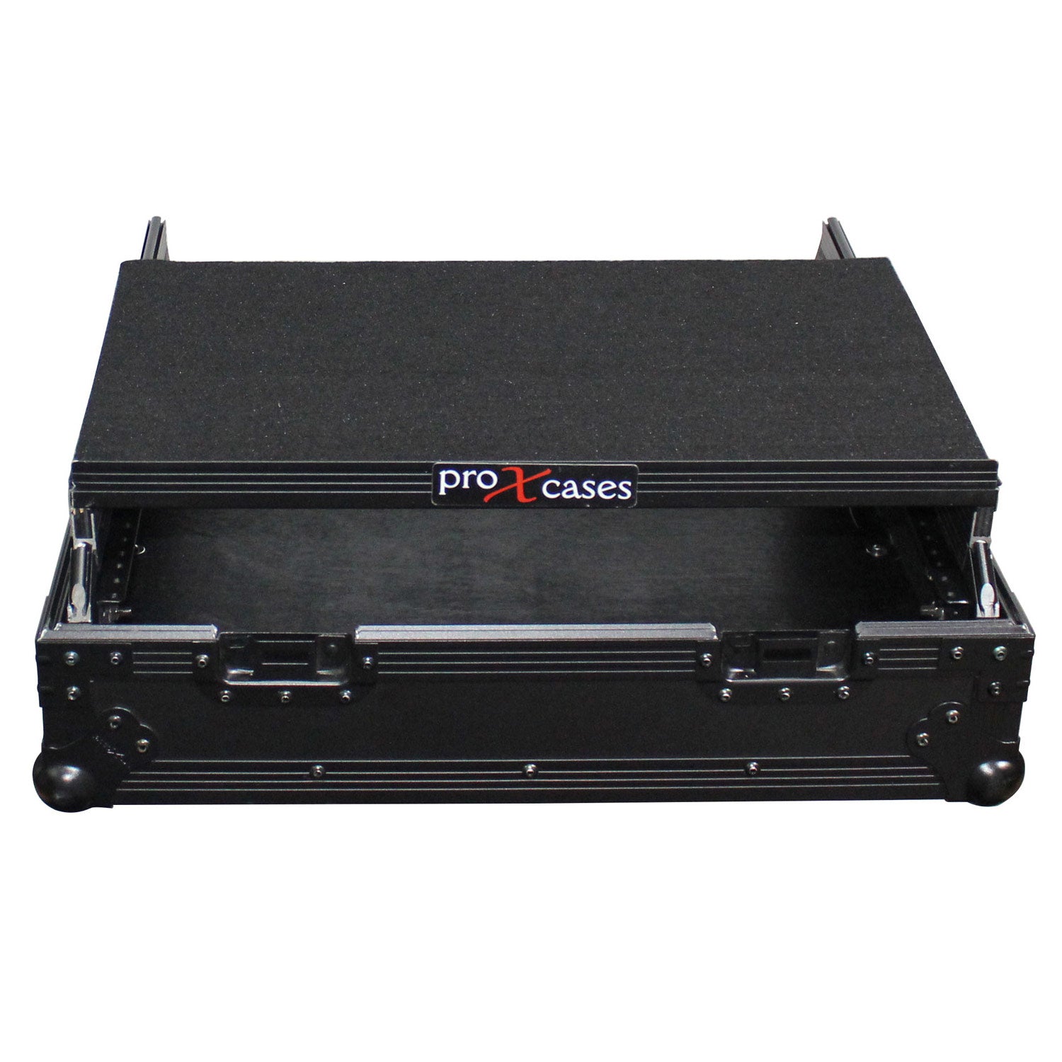 ProX XS-19MIXLTBL - Rack Mount 19" Mixer W/ 10U Slantsliding Laptop Shelf - Black On Black