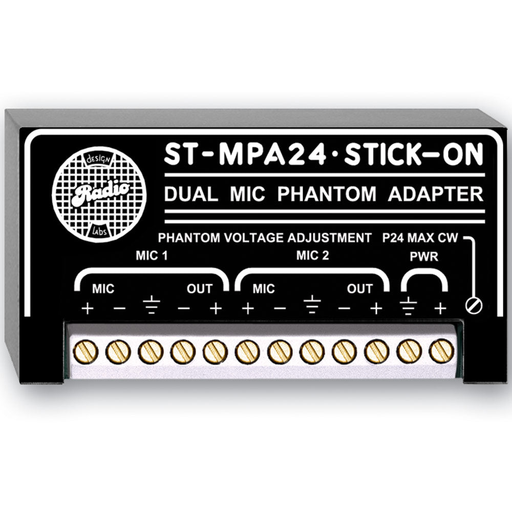 RDL ST-MPA24 Dual Microphone Phantom Adapter - 24 Volts Adjustable