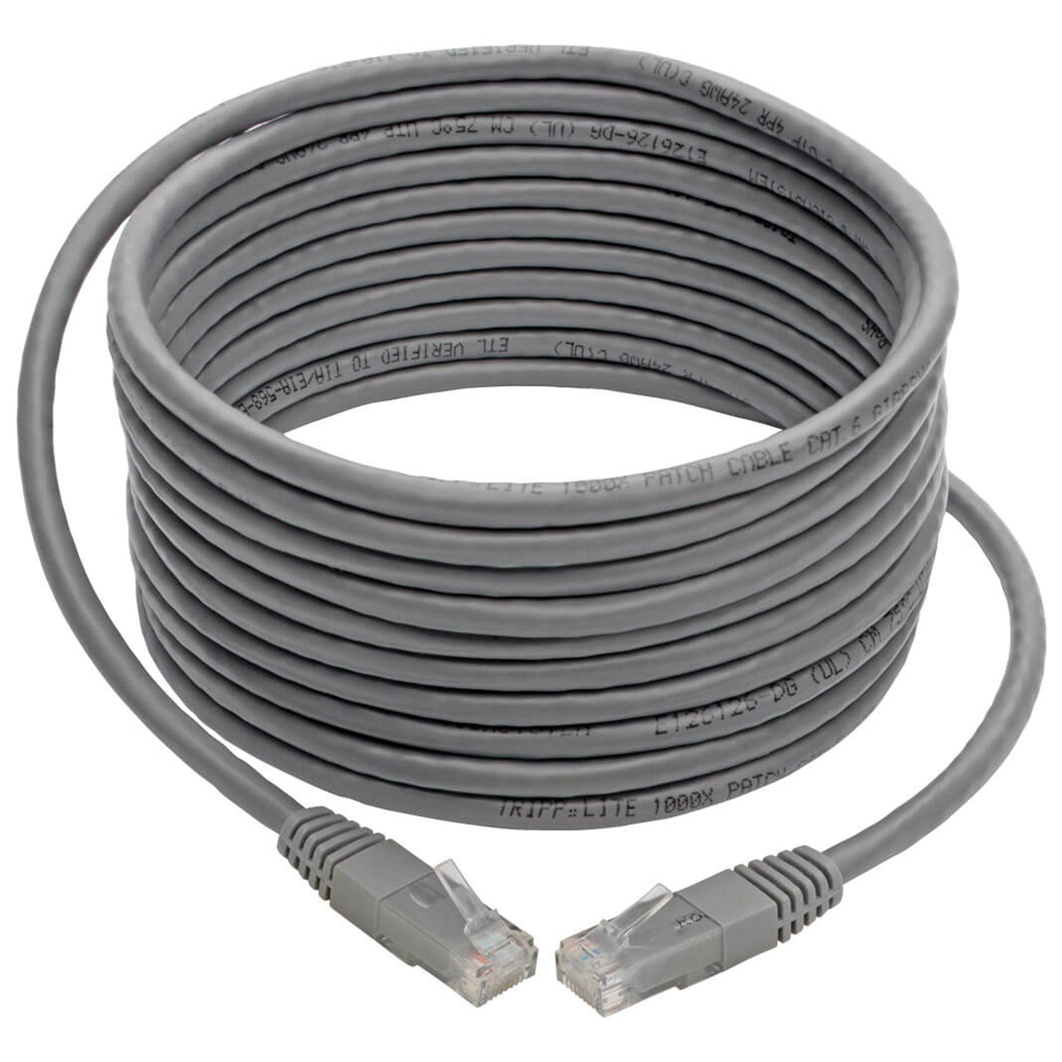 Tripp Lite N200-015-GY - Premium Cat5/5e/6 Gigabit Molded Patch Cable, RJ45 M/M 550MHZ Gray 15 Feet