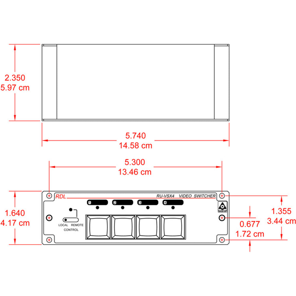 RDL RU-VSX4 Video Switcher - 4x1 - BNC
