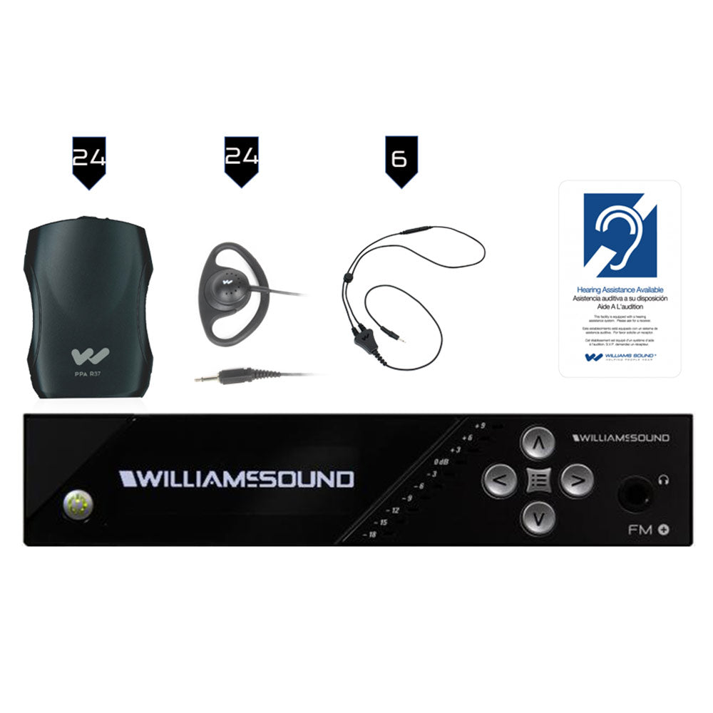 Williams AV FM 557-24 FM Plus Large-Area Dual Assistive Listening System w/ FM R37 Receivers