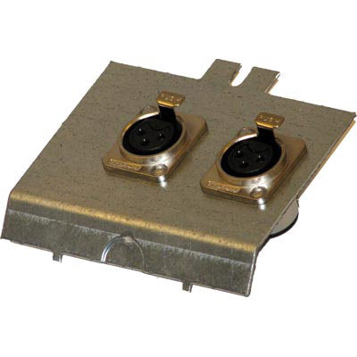 Pro Co Floor Pocket Plate with 2 Neutrik NC3FDL-1 D-Series 3-Pin Female XLR for FloorPocket2