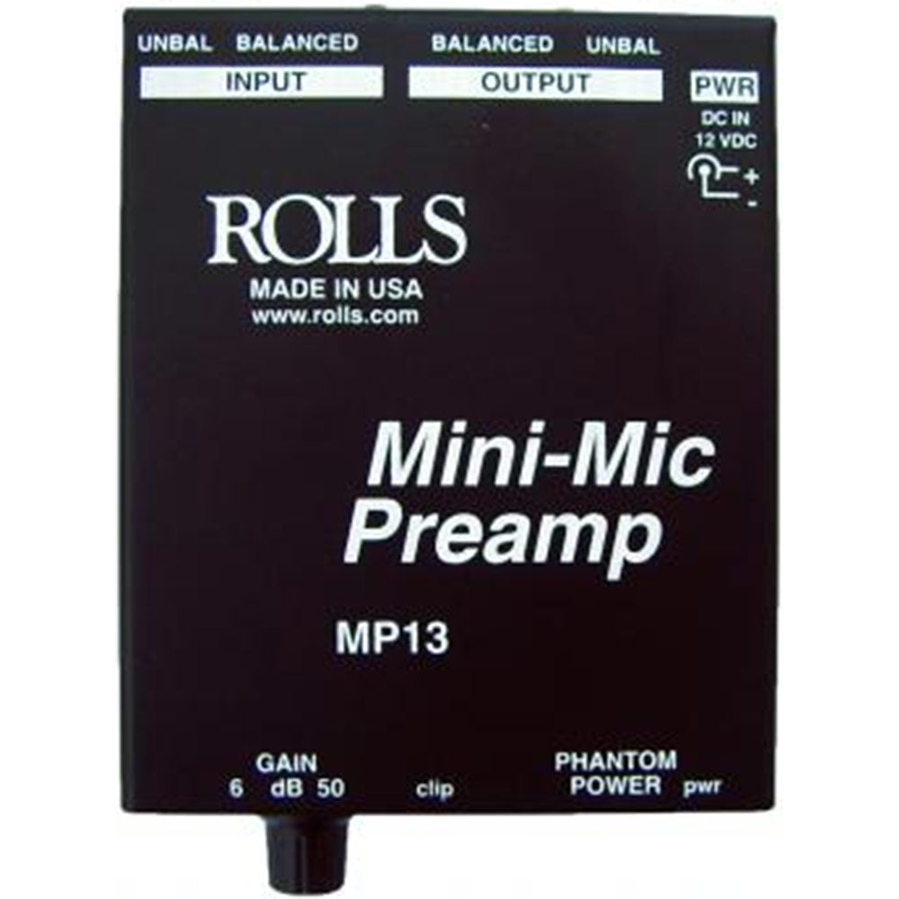 Rolls MP13 Mini Microphone Preamplifier with XLR and 3.5mm Inputs
