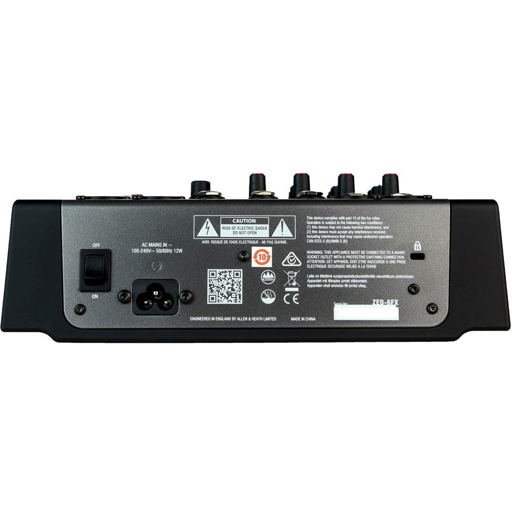 Allen and Heath ZED6FX Compact 6-Input Analog Mixer with Effects