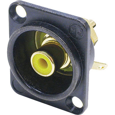 Neutrik NF2D-B-4 Jacks RCA D Series Style - Yellow / Black