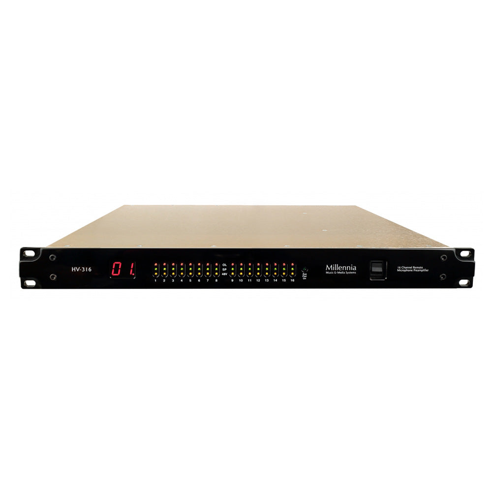 Millennia HV316/16 - 16-Channel Remote Controlled Dante Microphone Preamp