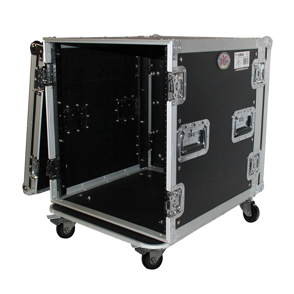 ProX T-12RSS - 12U Vertical Rack, 4" Blue Casters