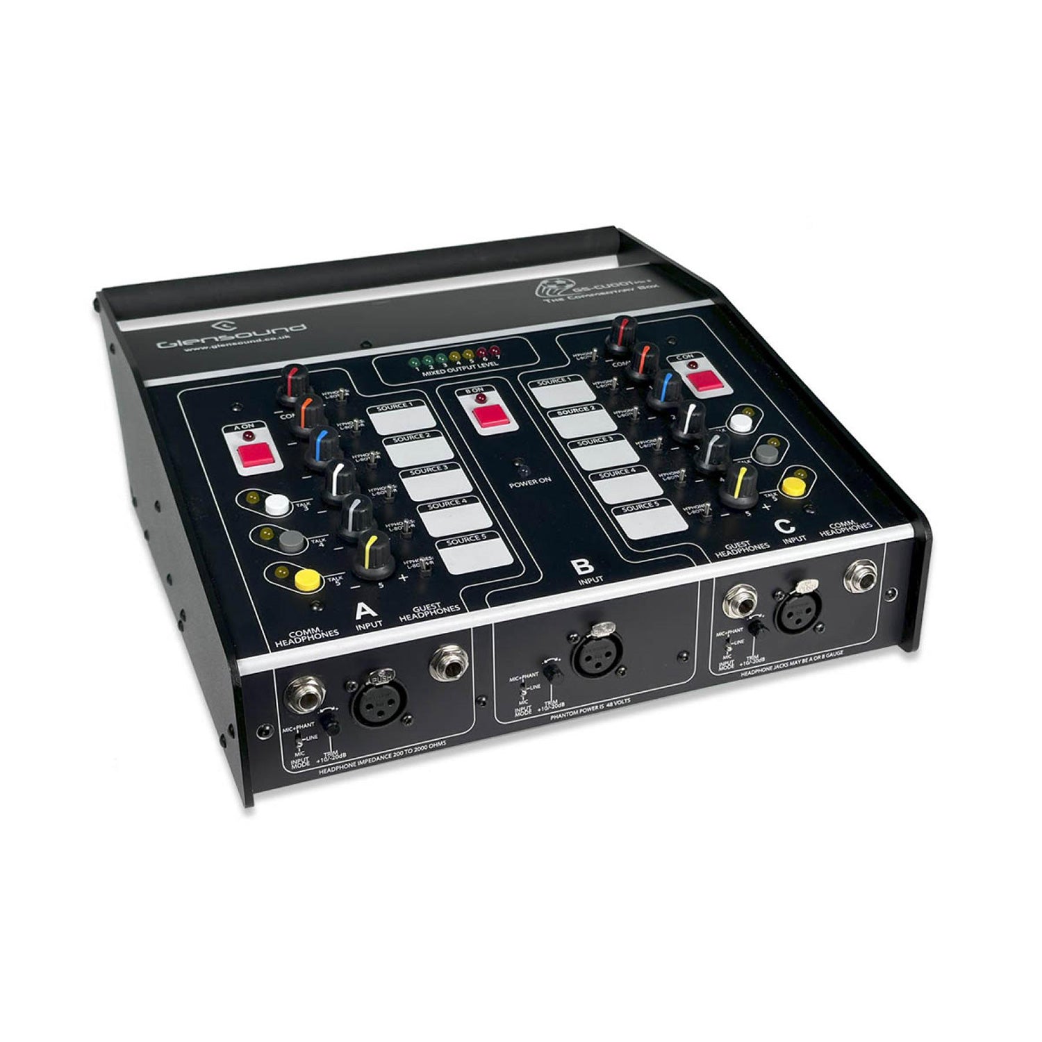 Glensound CU001 DANTE - Three-Commentator Unit With Analogue I/O and Dante