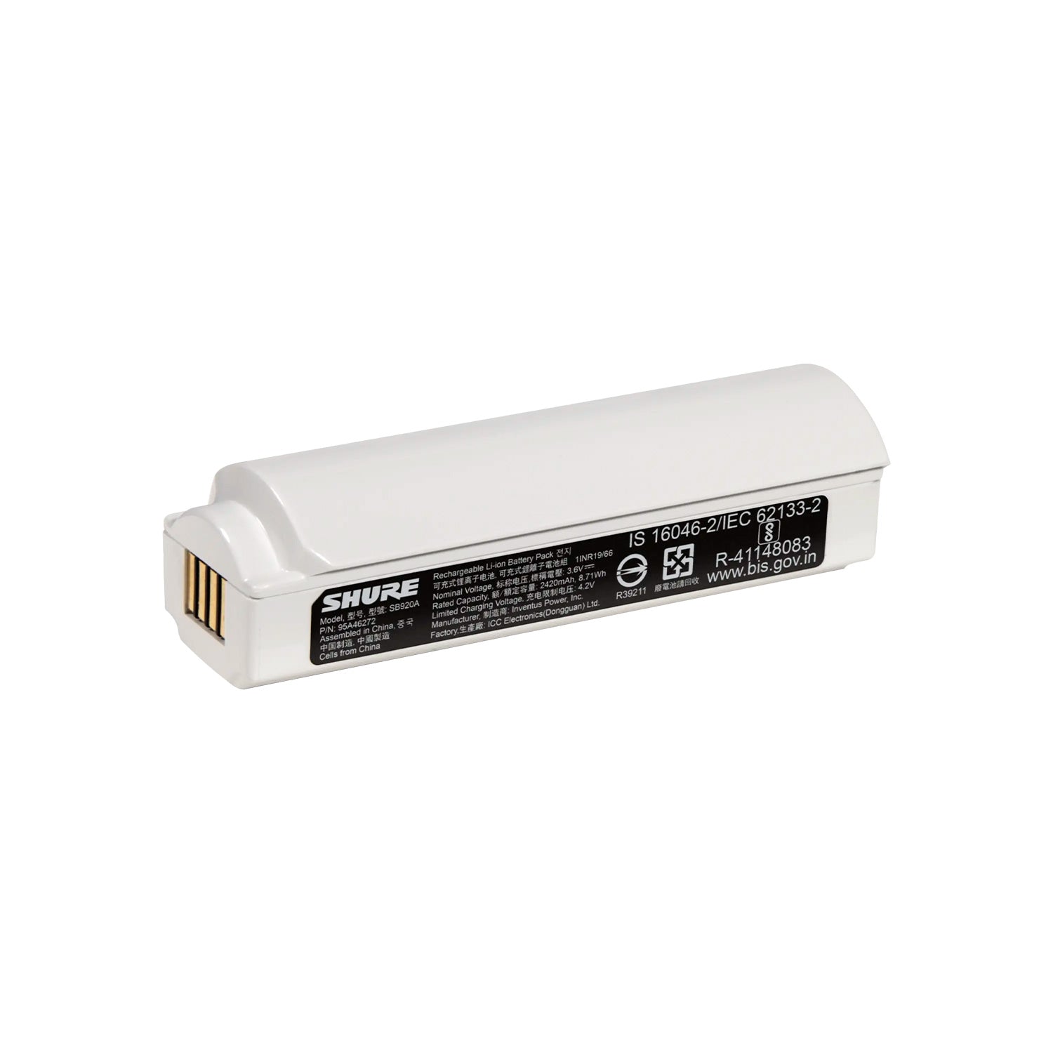 Shure SB920A - Lithium-Ion Battery Pack for ADX2 Transmitter