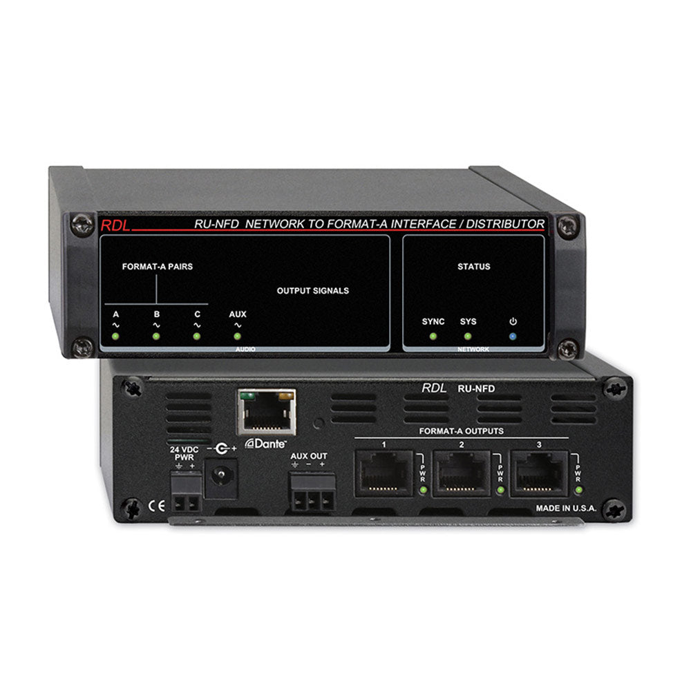RDL RU-NFD Dante Network to Format-A Interface/Distributor