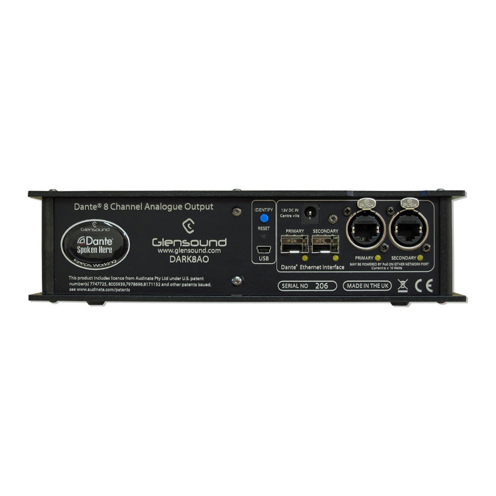 Glensound DARK8O - Portable 8-Channel Dante / AES67 Analog Network Audio Interface