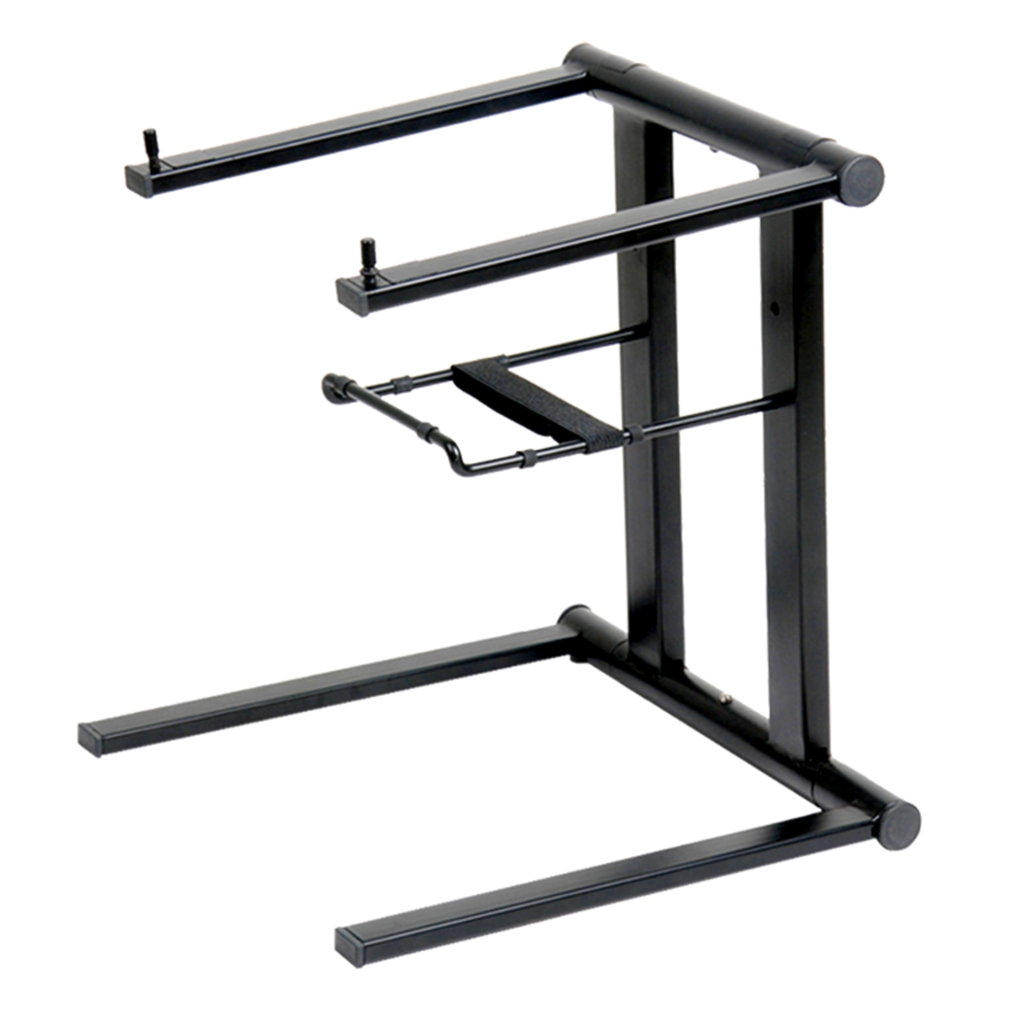 ProX T-LPS600B - Foldable and Portable DJ Laptop Stand with Adjustable Shelf (Black)