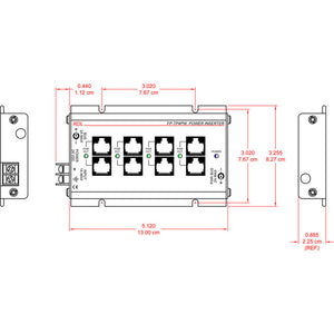 RDL FP-TP4PW Power Inserter - Twisted Pair - four sets of outputs - signal loop-through