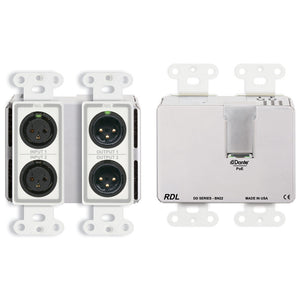 RDL DD-BN22 Wall Mount 2-In 2-Out Mic/Line to Dante Interface (White) - Custom Engraving Option