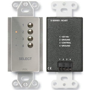 RDL DS-RC4ST 4-Channel Remote Source Selector for ST-SX4 (Stainless) - Custom Engraving Option