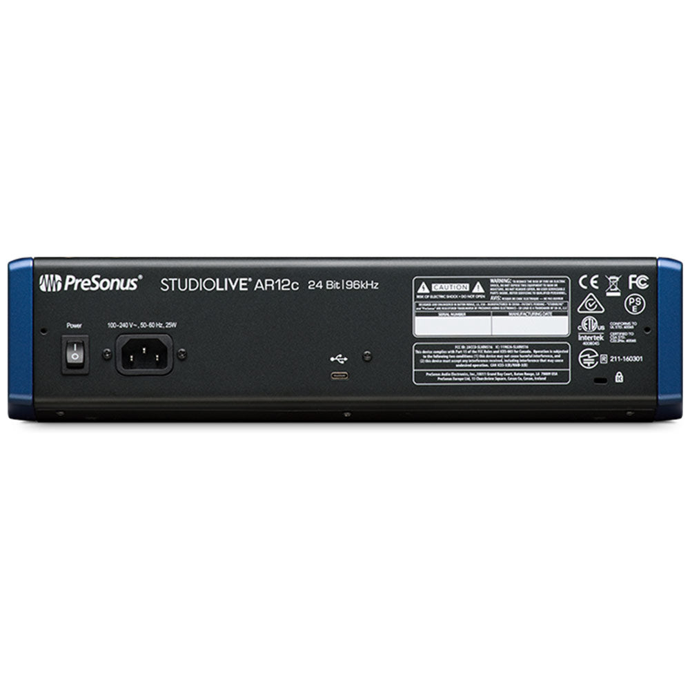PreSonus StudioLive AR12c: 12-Channel USB-C Compatible Audio Interface/Analog Mixer/Stereo SD Recorder