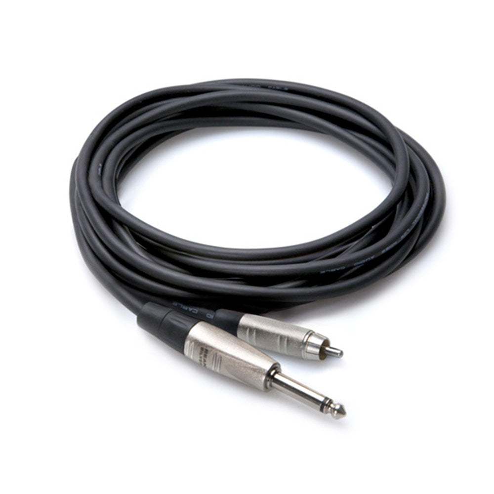 Hosa HPR-003 Pro Unbalanced Interconnect, REAN 1/4 inch TS to RCA, 3 feet