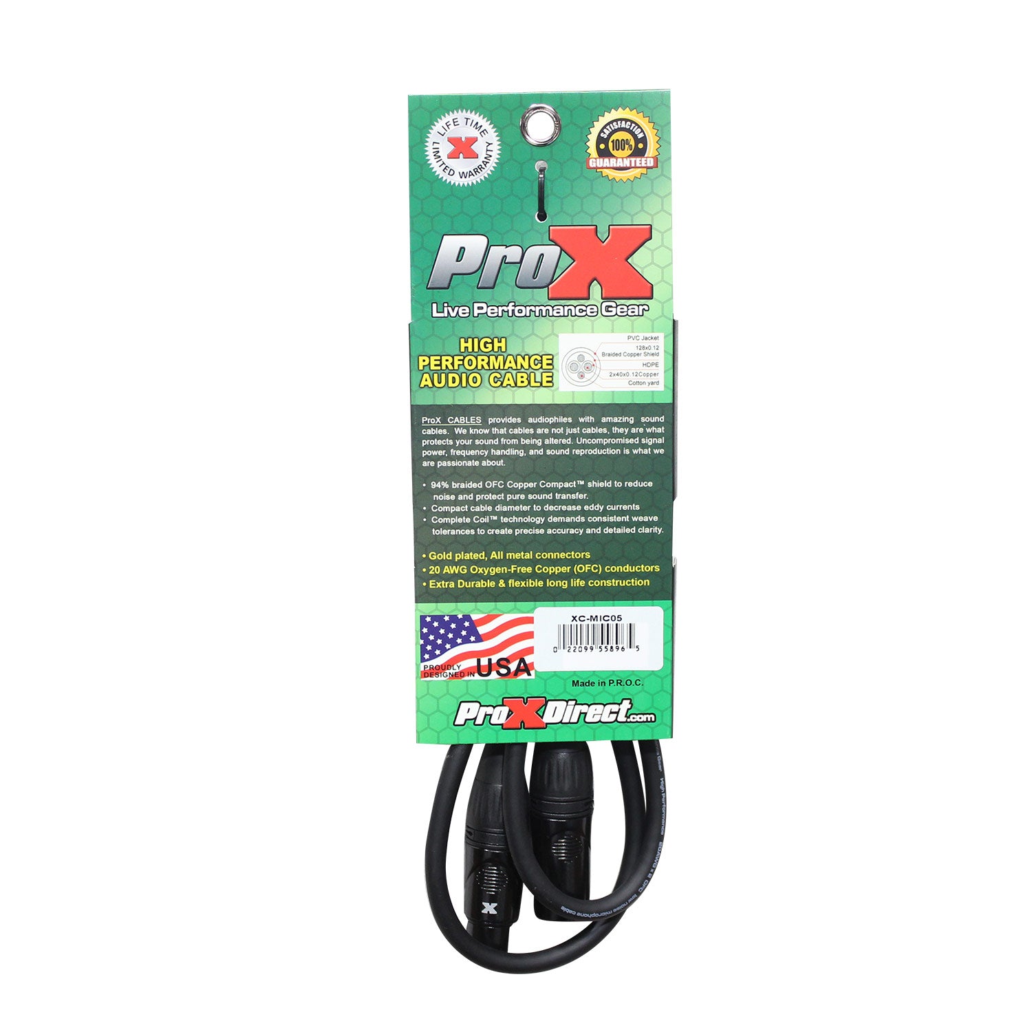 ProX XCMIC05 5FT. Mic Cable XLR-F To XLR-M
