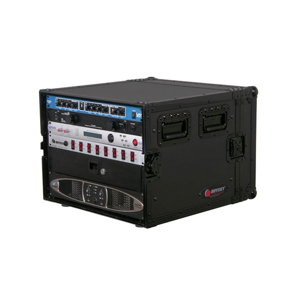 Odyssey FZAR08BL ATA Certified 8-Space Amp Rack Case