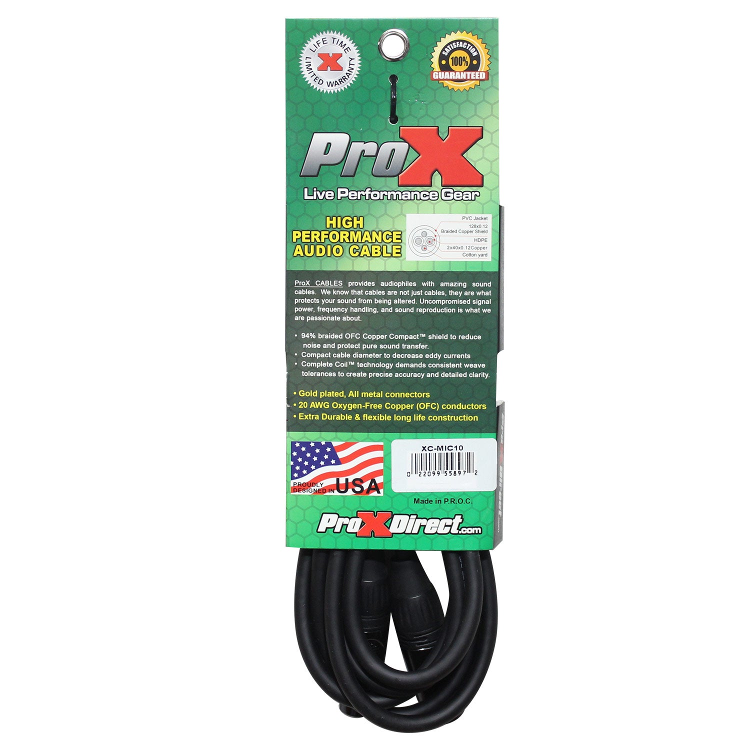 ProX XCMIC25 25FT. Mic Cable XLR-F To XLR-M