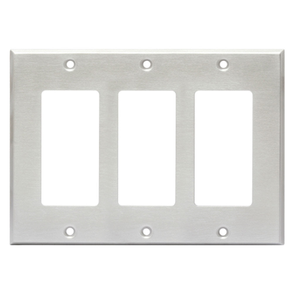 RDL CP-3 Triple Cover Plate for Decora RDL Controls (Stainless Steel)