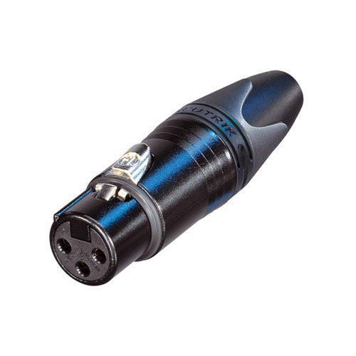 Neutrik NC3FXX-B-D 3-Pin Female Cable End - Black/Gold - Bulk