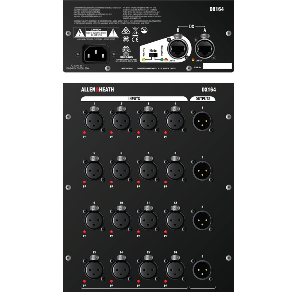 Allen and Heath DX164-W Wall Mount Input Expander for dLive Series