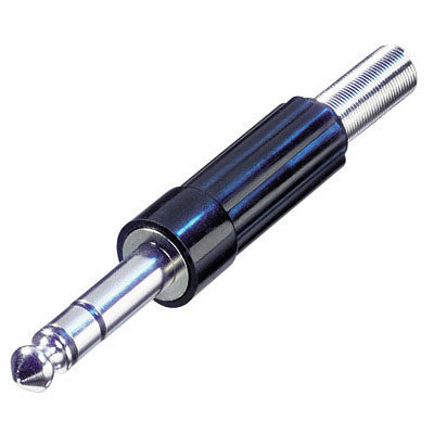 REAN NYS204 Plug 1/4" Stereo - Black Plastic Handle/Silver