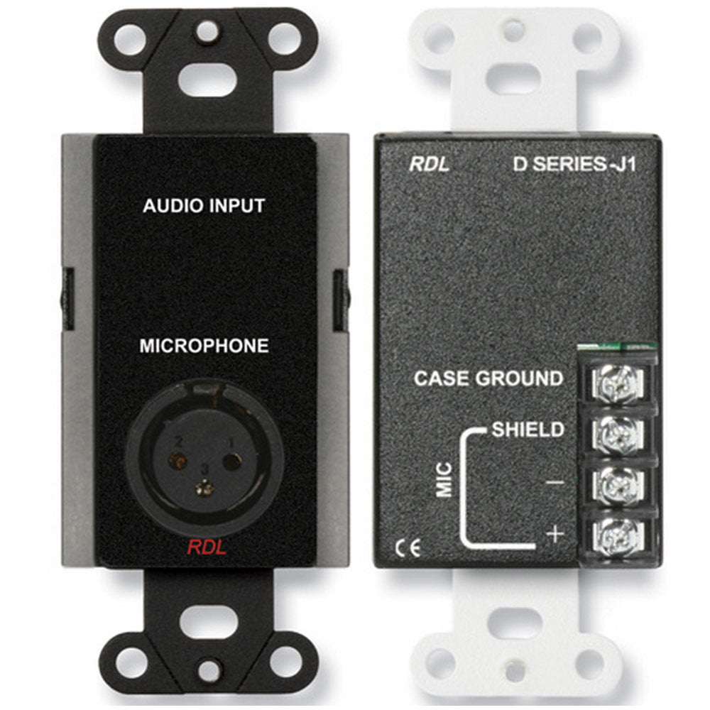 RDL DB-J1 Microphone Input Assembly in Decora Wall Plate