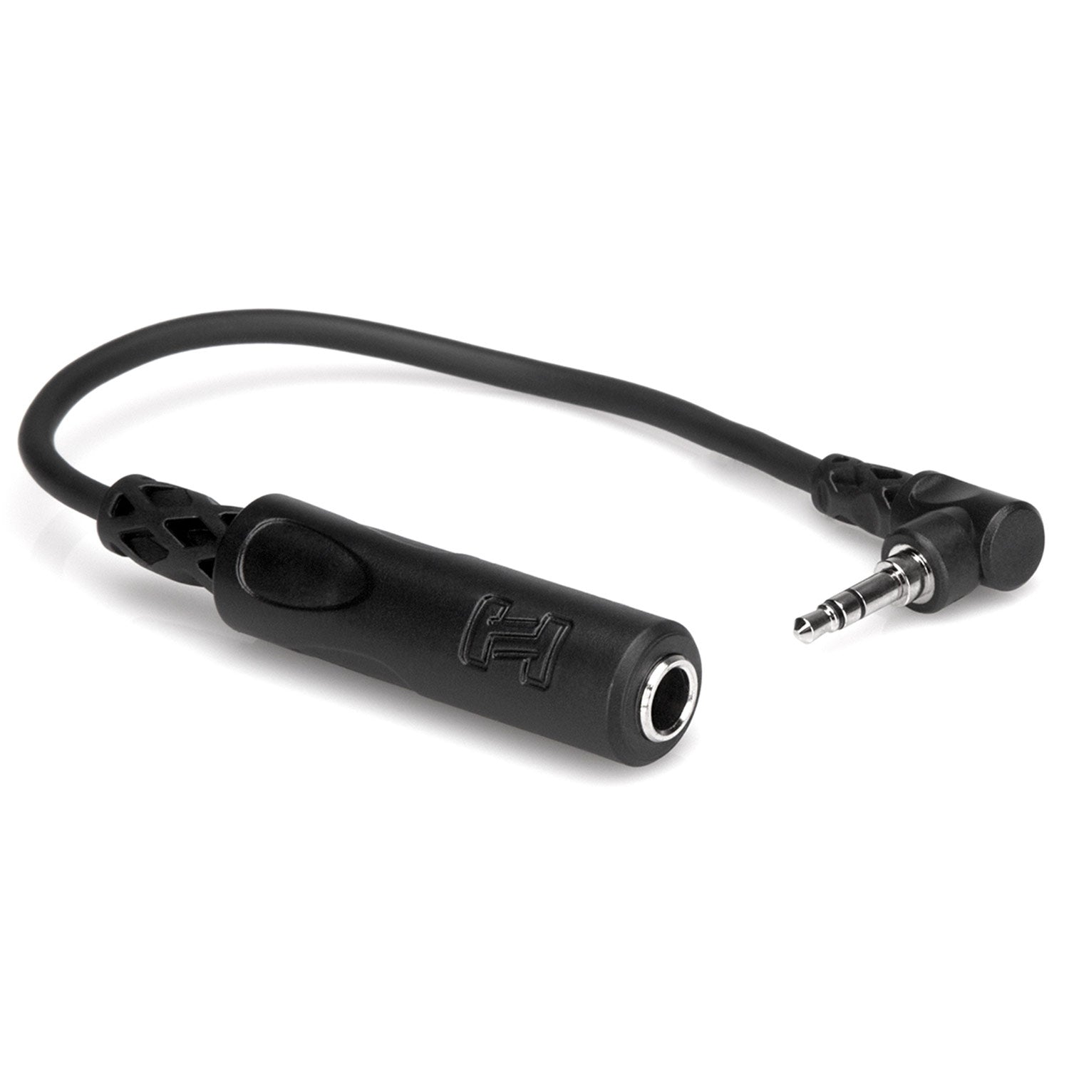 Hosa MHE-100.5 Headphone Adaptor, 1/4 inch TRS to Right-angle 3.5 mm, 6 inches