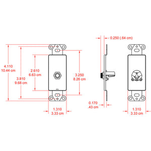 RDL DS-1/4F 1/4 in. Phone Jack on D Plate - Solder type - Stainless Steel