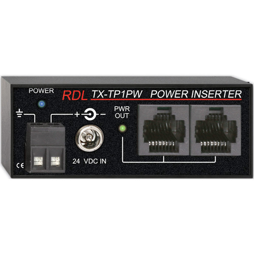 RDL TX-TP1PW Power Inserter - Twisted Pair - 1 set of outputs - signal loop-through