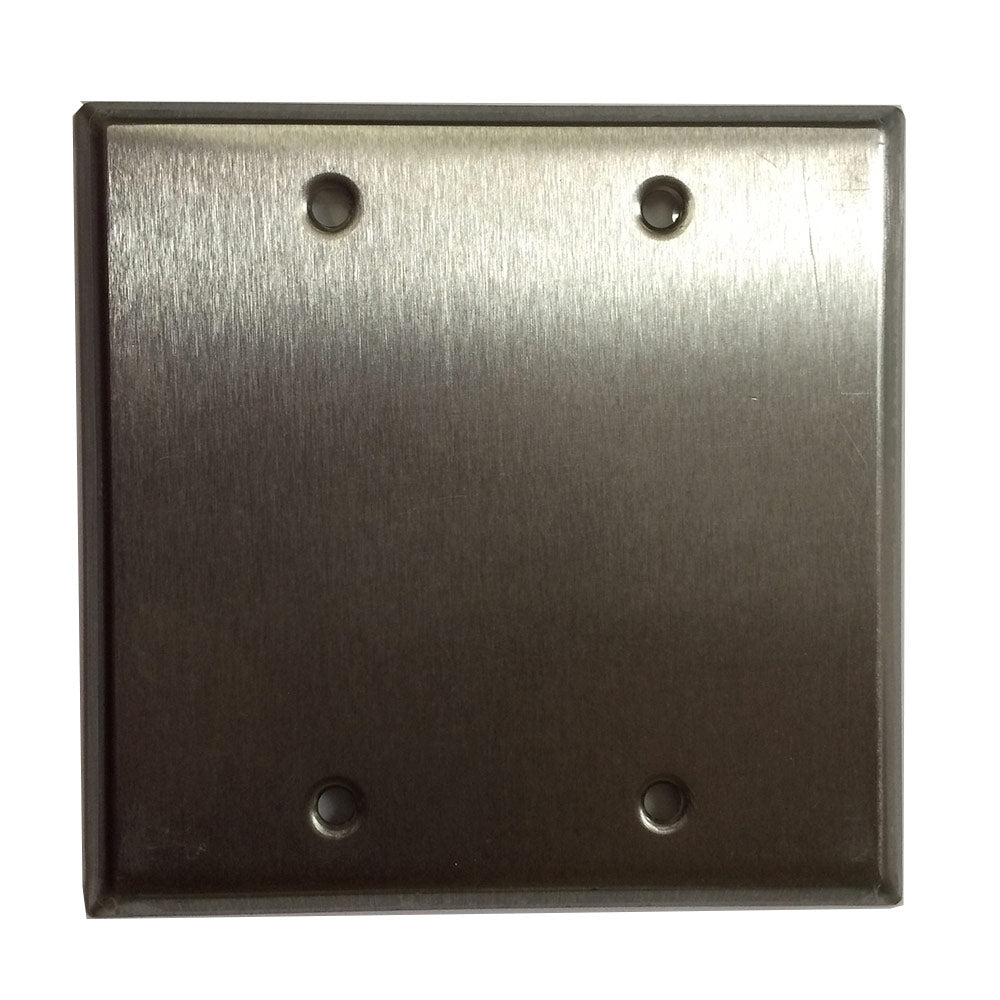 Whirlwind WP2/0 2-Gang Wall Plate - Blank (Stainless Steel)