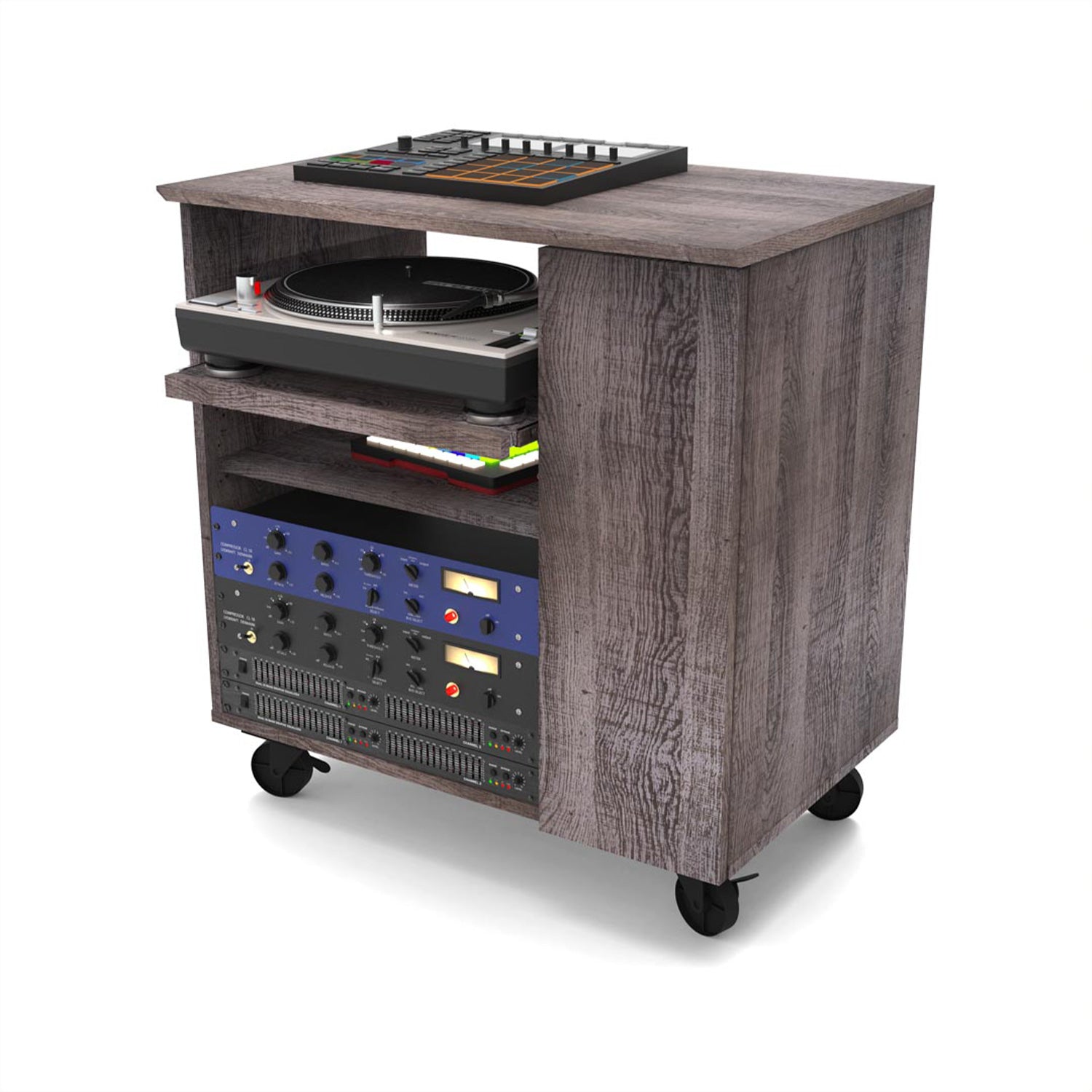 Glorious Modular Side Rack - Extension for Sound Desk or Workbench Workstations (Walnut)